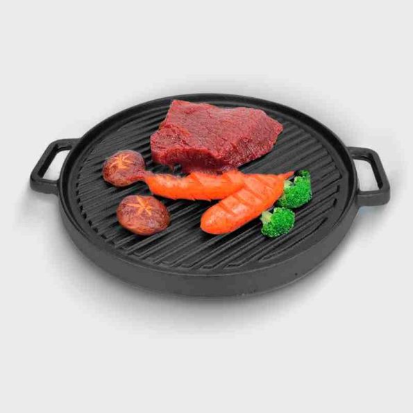 Plancha grill hierro fundido doble cara 31cm - santa anita - perú - olecrammi