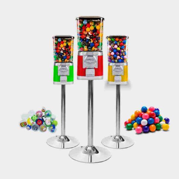 Dispensador de chicles y o juguetes modelo dispensador cuadrado con base JOTSAC 6016B - CROM